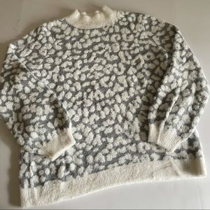 NWOT Lands’ End Animal Print Mock Neck Sweater
